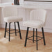 Swivel Counter Height Bar Stools Set of 3, 26'' Modern Barstools with Backs and Metal Legs, Upholstered Bar Chairs, Beige, Fabric Stools for Kitchen Island Chairs - ShipItFurniture