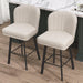 Swivel Counter Height Bar Stools Set of 3, 26'' Modern Barstools with Backs and Metal Legs, Upholstered Bar Chairs, Beige, Fabric Stools for Kitchen Island Chairs - ShipItFurniture