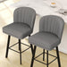 Swivel Counter Height Bar Stools Set of 3, 26'' Modern Barstools with Backs and Metal Legs, Upholstered Bar Chairs, Faux Leather Mid - Gray Stools for Kitchen Island Chairs - ShipItFurniture