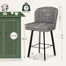 Swivel Counter Height Bar Stools Set of 3, 26'' Modern Barstools with Backs and Metal Legs, Upholstered Bar Chairs, Faux Leather Mid - Gray Stools for Kitchen Island Chairs - ShipItFurniture