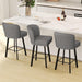 Swivel Counter Height Bar Stools Set of 3, 26'' Modern Barstools with Backs and Metal Legs, Upholstered Bar Chairs, Faux Leather Mid - Gray Stools for Kitchen Island Chairs - ShipItFurniture