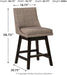 Tallenger 25" Upholstered Swivel Counter Height Barstool, 2 Count, Light Gray - ShipItFurniture