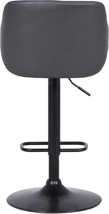 Toby Faux Leather Swivel Barstool, Adjustable, Gray and Black - ShipItFurniture