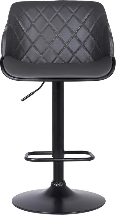 Toby Faux Leather Swivel Barstool, Adjustable, Gray and Black - ShipItFurniture