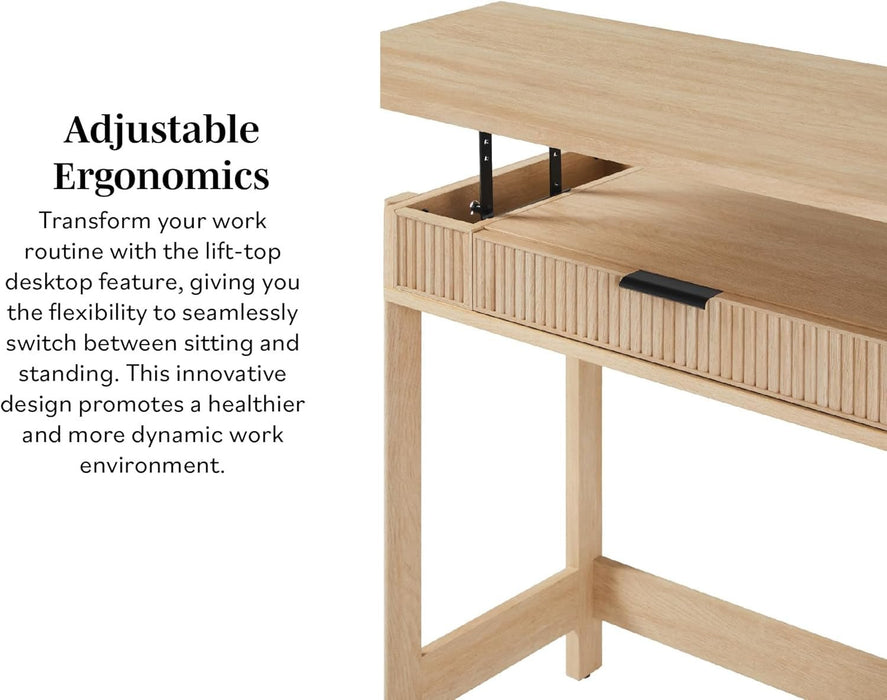 Transitional Lift - Top Desk With Storage And Adjustable Height - ShipItFurniture