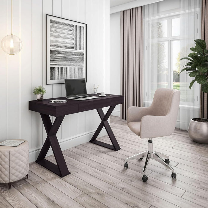 Trendy Espresso Writing Desk with Drawer and Storage - ShipItFurniture