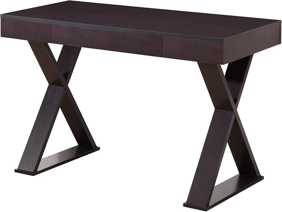Trendy Espresso Writing Desk with Drawer and Storage - ShipItFurniture