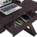 Trendy Espresso Writing Desk with Drawer and Storage - ShipItFurniture
