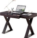 Trendy Espresso Writing Desk with Drawer and Storage - ShipItFurniture