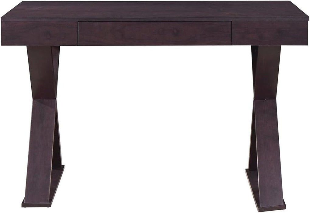 Trendy Espresso Writing Desk with Drawer and Storage - ShipItFurniture
