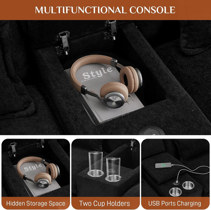 U Shaped Cloud Sectional Sofa with USB Charging Ports - ShipItFurniture