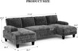 U Shaped Sectional Sofa with Double Chaise Lounge - ShipItFurniture