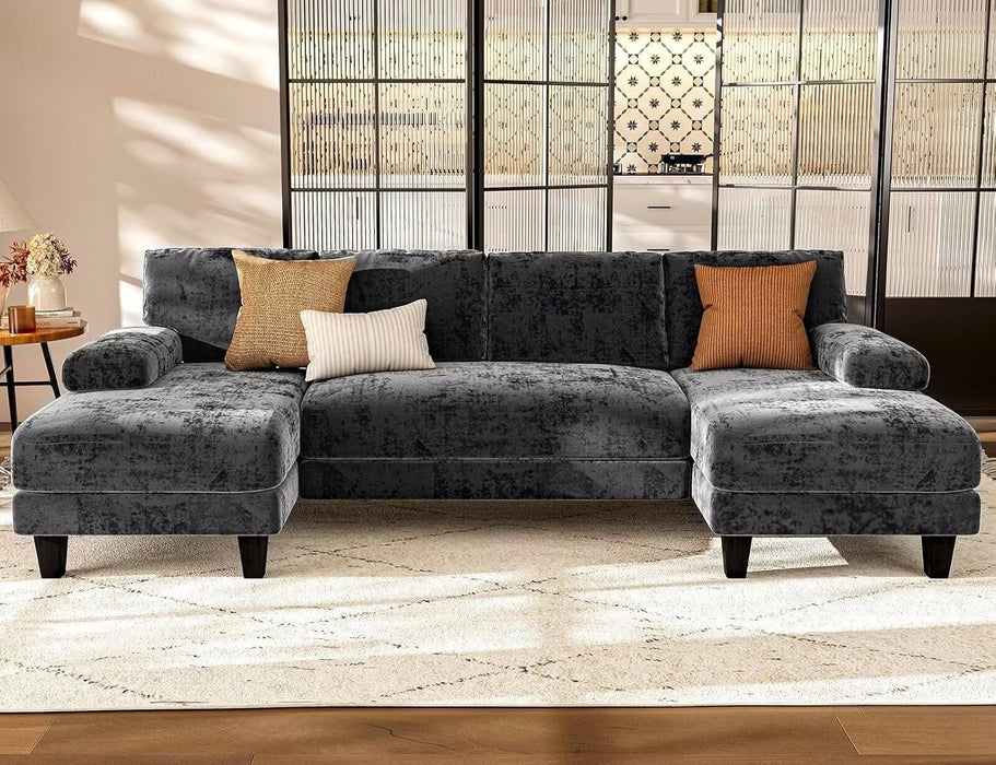U Shaped Sectional Sofa with Double Chaise Lounge - ShipItFurniture