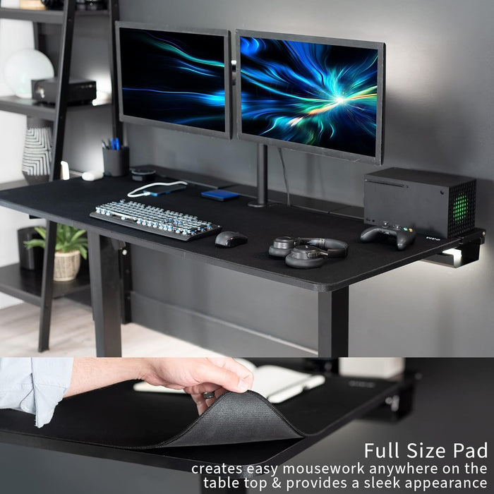 Universal 60 X 30 Inch Black Desk Top With Cable Management - ShipItFurniture