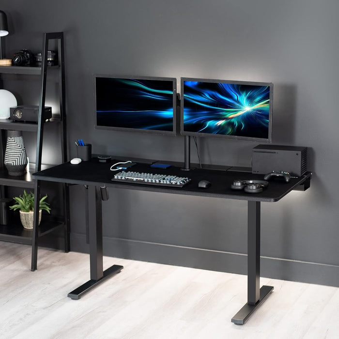 Universal 60 X 30 Inch Black Desk Top With Cable Management - ShipItFurniture