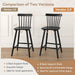 Upgraded Windsor Wooden Black Bar Stools Set of 3, 24 Inch Counter Height Barstools with Spindle Back/Bigger Seat for Kitchen Island - ShipItFurniture