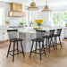 Upgraded Windsor Wooden Black Bar Stools Set of 3, 24 Inch Counter Height Barstools with Spindle Back/Bigger Seat for Kitchen Island - ShipItFurniture