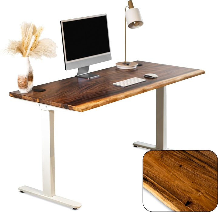 Walnut Solid Wood Adjustable Height Standing Desk Home Office - ShipItFurniture