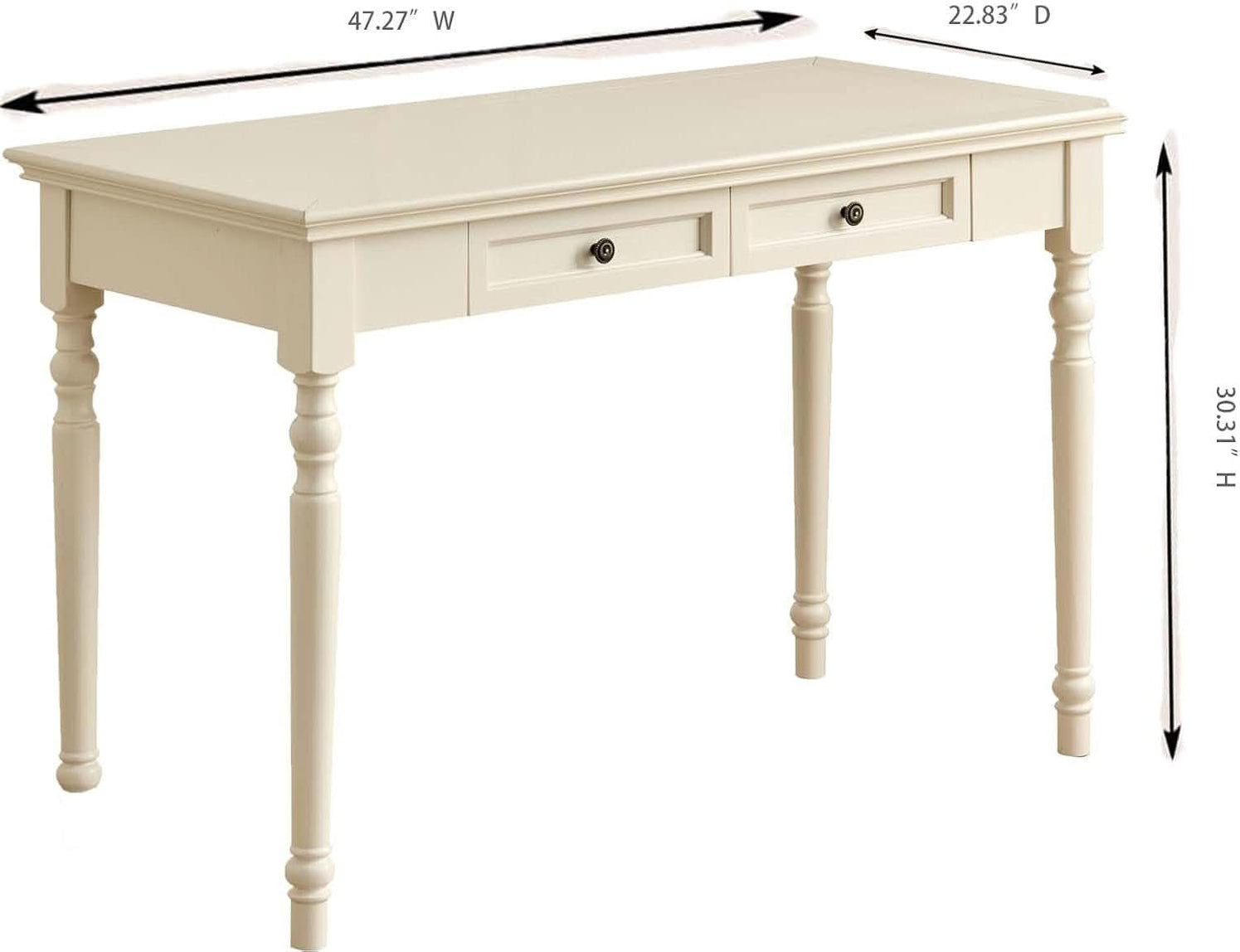 47 Inch Desk With Drawers Solid Wood Home Office Desk — ShipItFurniture