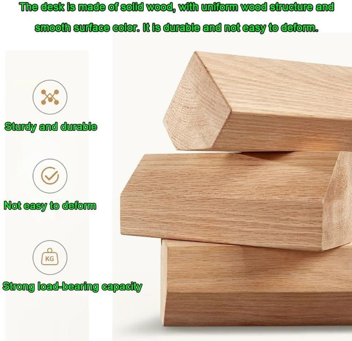 White Desk with Drawers, 47 Inch Home Office Desks Solid Wood Writing Desk for Home Office, Study Workspace or Bedroom - ShipItFurniture