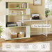 White Rotating L Shaped Desk with Bookshelf Storage - ShipItFurniture