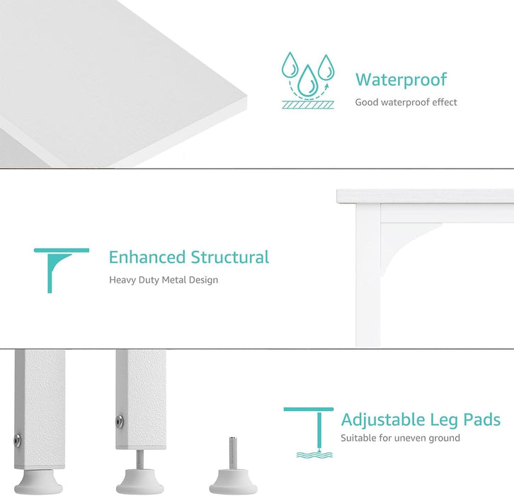 White Small Desk with Drawers - 40 Inch Computer Desk for Small Space Home Office, Modern Simple Study Writing Table PC Desks - ShipItFurniture