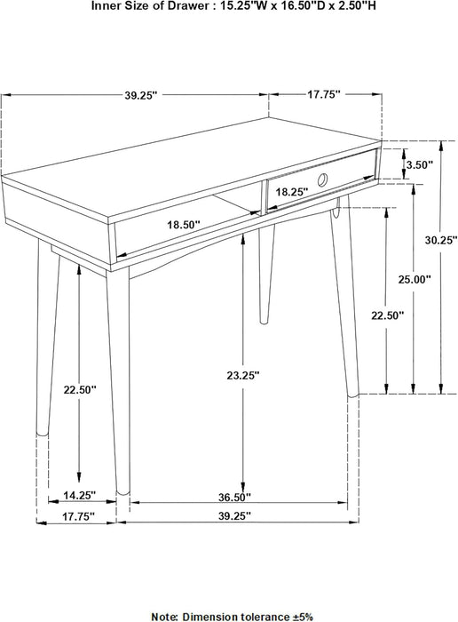 Wood Writing Desk with Drawer Spacious Top and Storage - ShipItFurniture