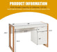 Wooden Home Office Desk with Drawer & Cabinet, PC Laptop Workstation Study Writing Desk, Ideal for Bedroom Home Office (White & Natural) - ShipItFurniture