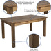 Rustic Solid Pine Farm Dining Table in Antique Finish