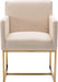 Cream Armrest Upholstered Dining Chairs Set of 4