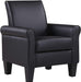 Black Faux Leather Accent Chair for Living Room