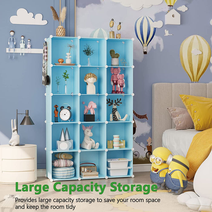 16-Cube Blue Storage Organizer for Home and Office