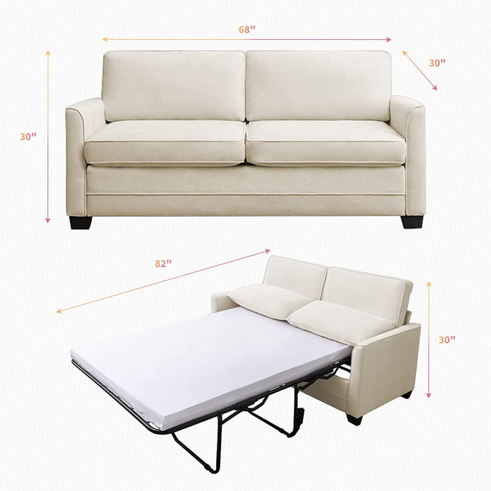 Modern Beige Sofa Bed for Living Room