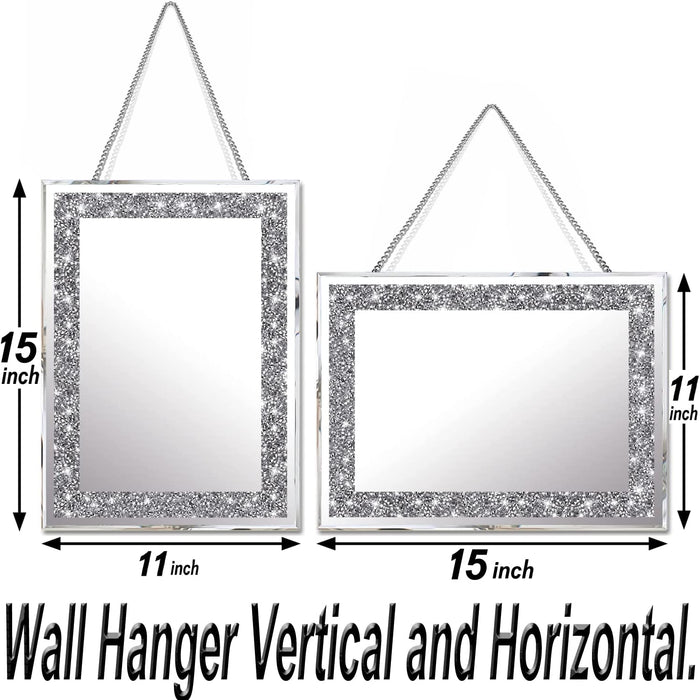 Silver Crush Diamond Wall Mirrors Decor Set