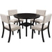 5-Piece Dining Set, round Bottom Shelf, 4 Upholstered Chairs
