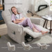 Cream White Rocker Recliner with Heat & Massage