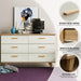 Modern White Wood Dresser with 6 Drawers