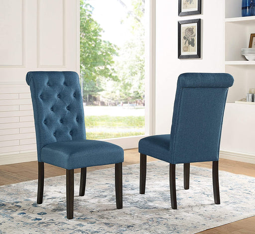Leviton Blue Tufted Parsons Chair