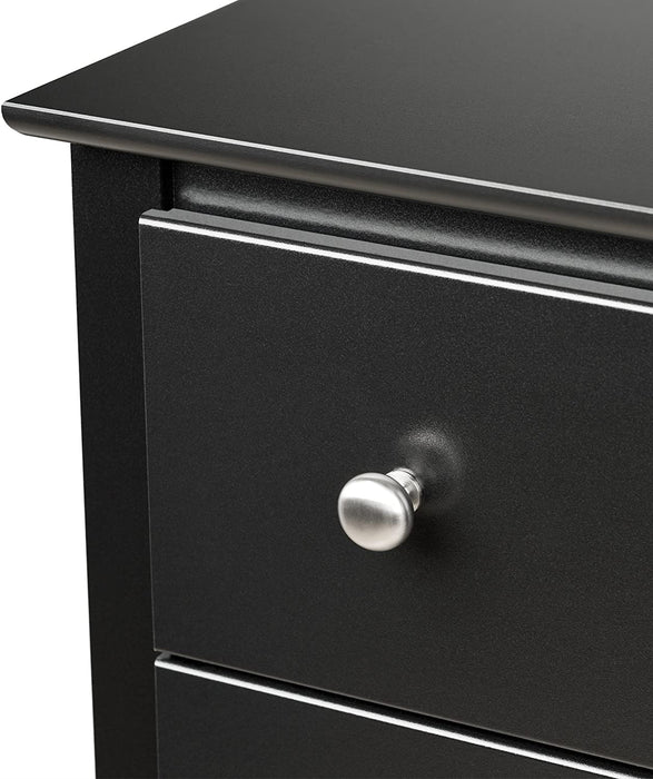 Sonoma 5-Drawer Black Chest for Bedroom