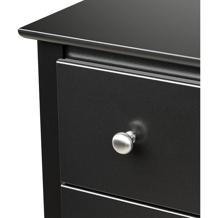 Sonoma 5-Drawer Black Chest for Bedroom