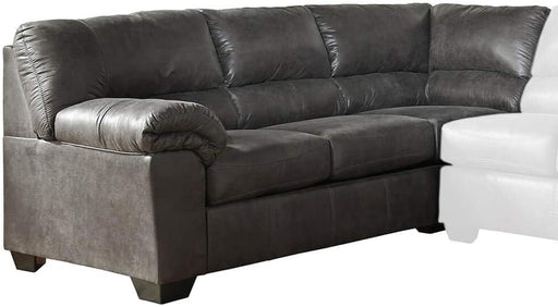 Gray Faux Leather Left-Arm-Facing Sofa