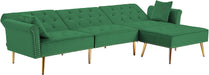 Green Velvet Sectional Sofa Bed