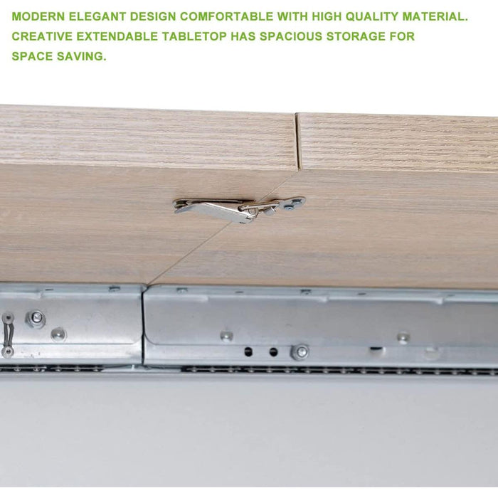 Extensible Dining Table for 4-8P, Wooden Top