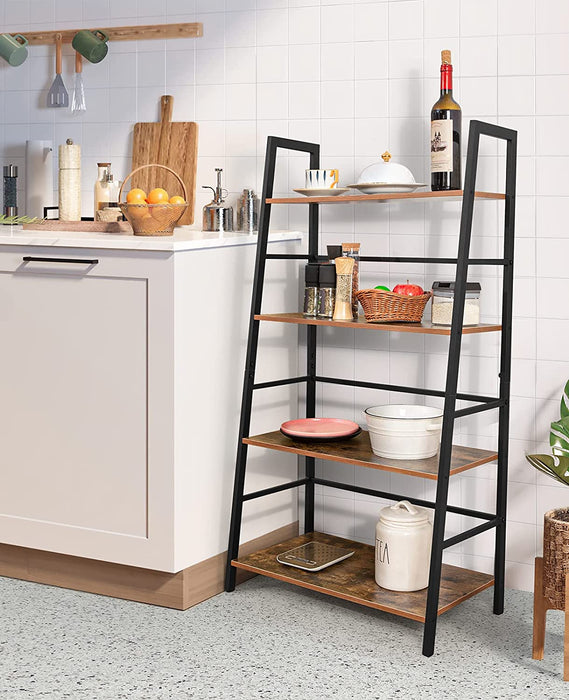 4-Tier Industrial Bookshelf for Home Organization