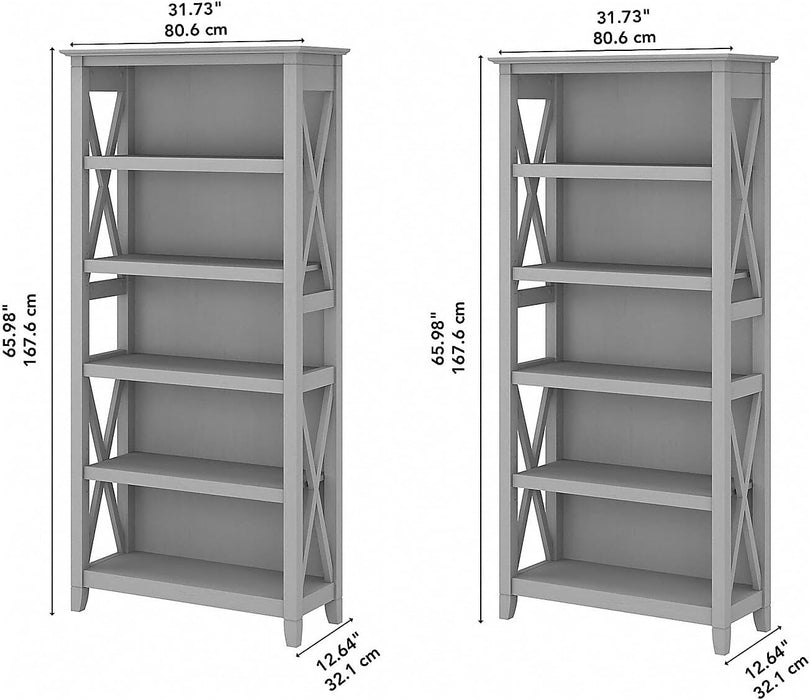 Key West Bookcase Set in Gray Finish