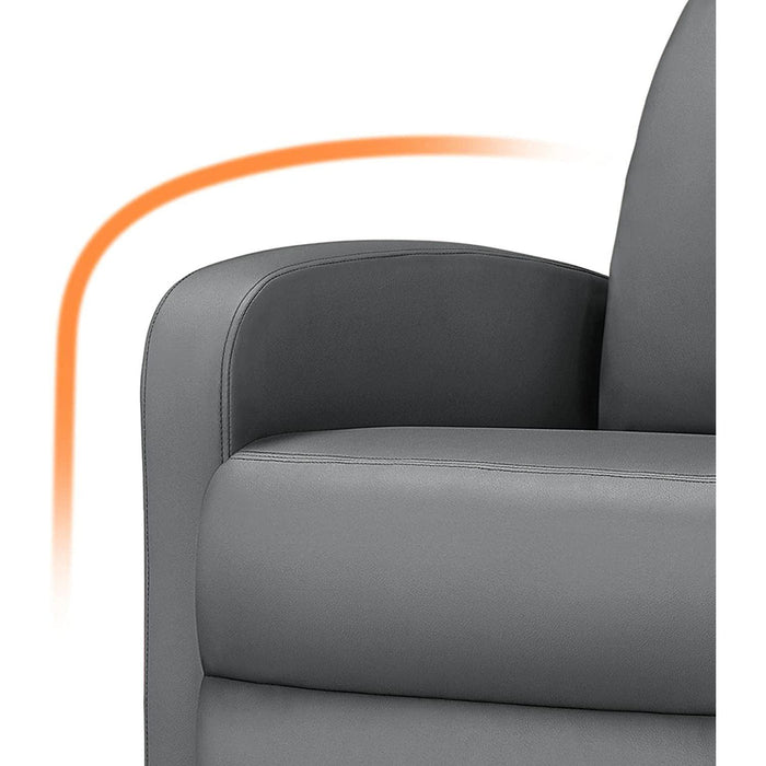 Padded Seat Recliner Chair Set of 2, Grey