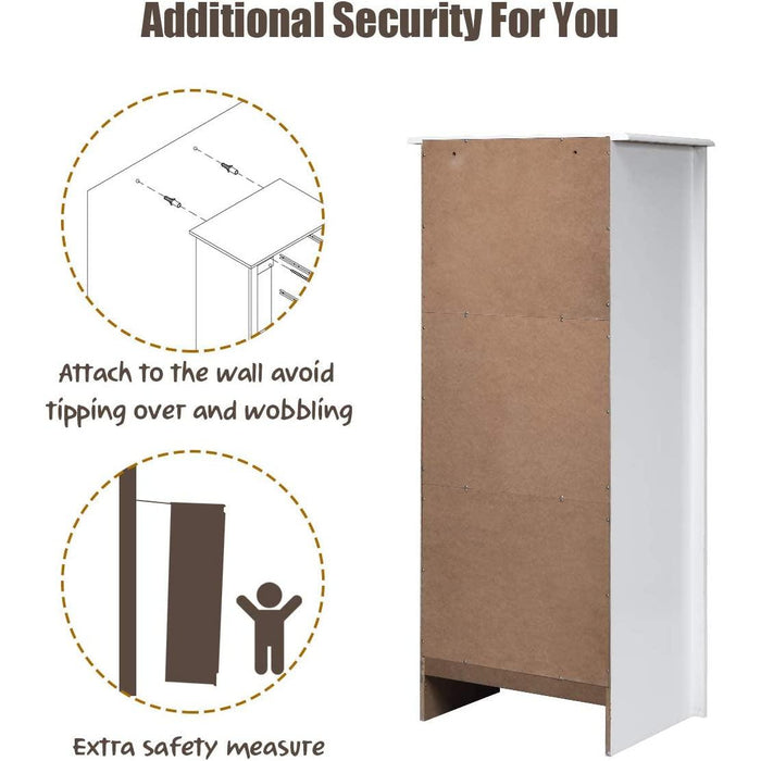 Wooden 6 Drawer Chest, White