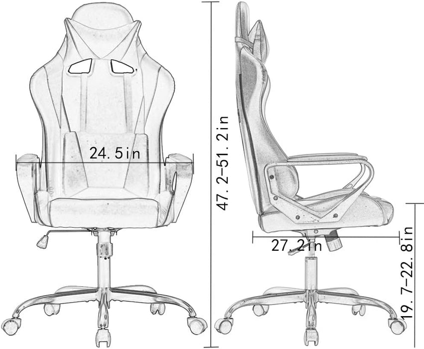 Ergonomic Gaming Chair with Lumbar Support (Blue)