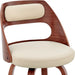 Cream Faux Leather Walnut Wood Bar Stool