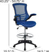 Blue Mesh Drafting Chair with Adjustable Footrest